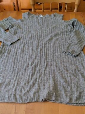 Maurices Olive Green Off-the-Shoulder Ribbed Sweater